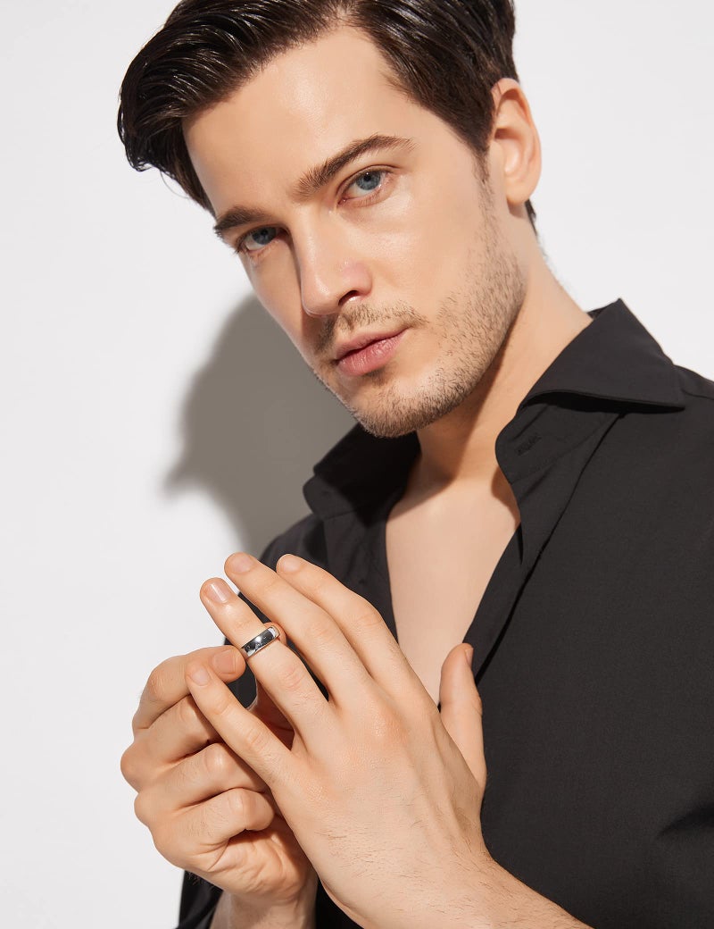 Greenpod 6mm Silver Tungsten Carbide Ring for Men Women Wedding Band High Polished Shiny Domed Comfort Fit Size 12 - Image 4